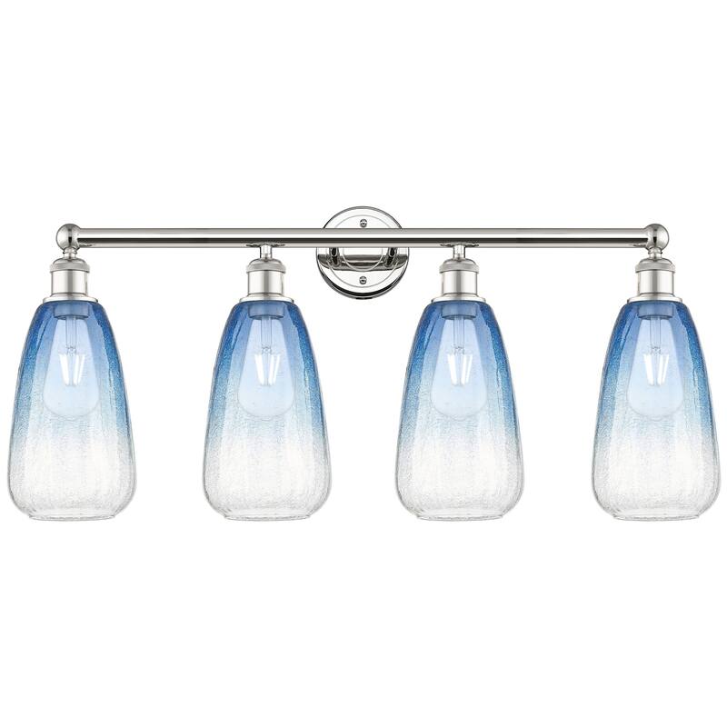 Innovations Lighting 616-4W-16-33 Brookhaven Almond Vanity Brookhaven - Polished Nickel / Sapphire Blue