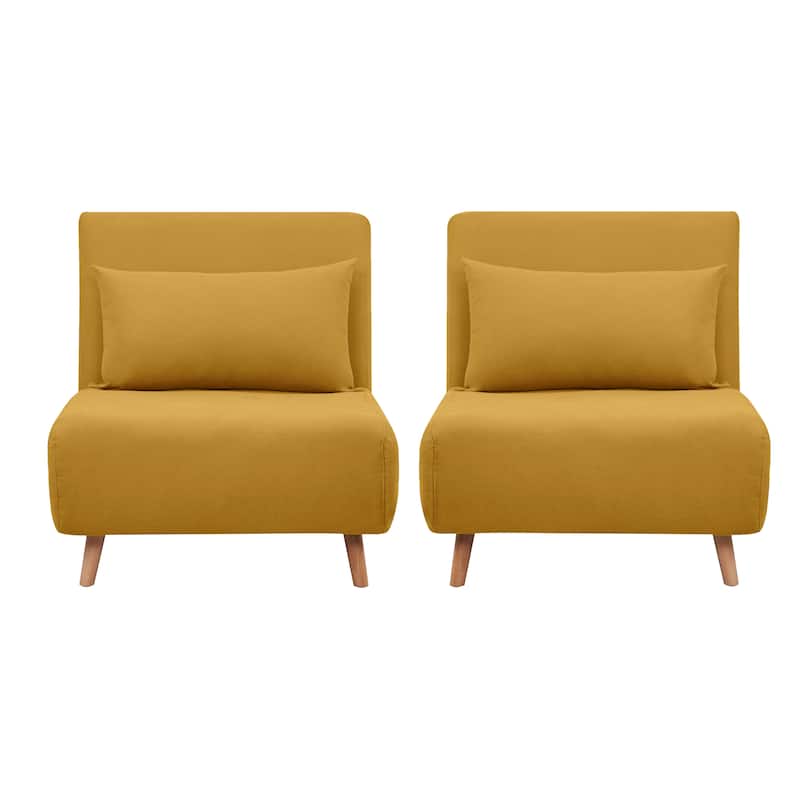 Artdeco Home Tustin Sleeper Chair Set of 2 - Yellow