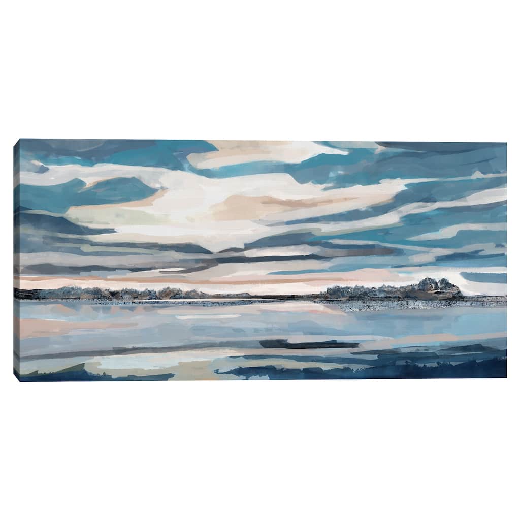 Lake Hues by Studio Arts Canvas Art Print - Blue