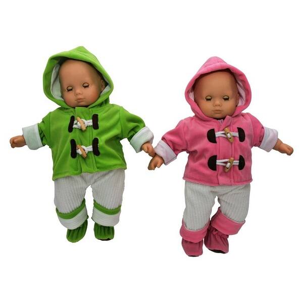 Shop Set Of Two 15 Inch Baby Clothes Doll Overall Outfits Pink