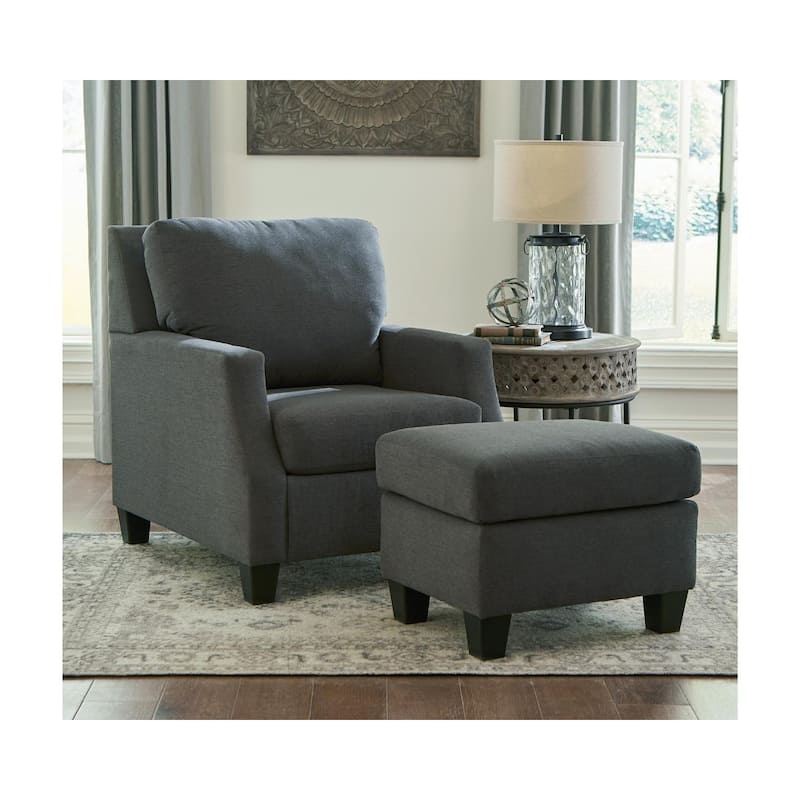 Bayonne Charcoal Ottoman
