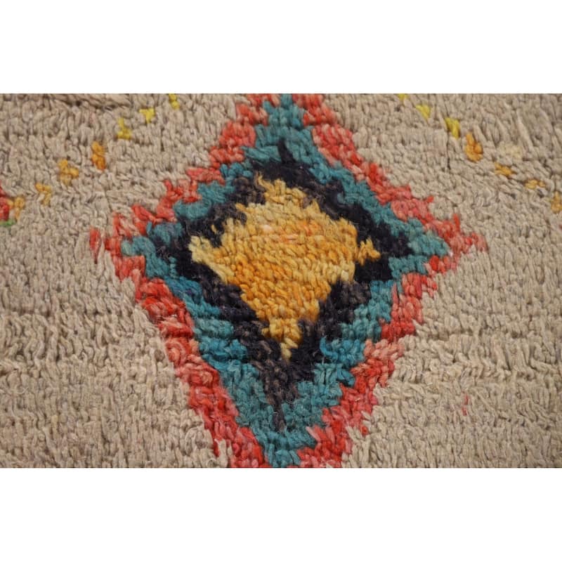 Geometric / Moroccan Oriental Area Rug Hand-Knotted Wool Carpet - 7'10" x 10'8"
