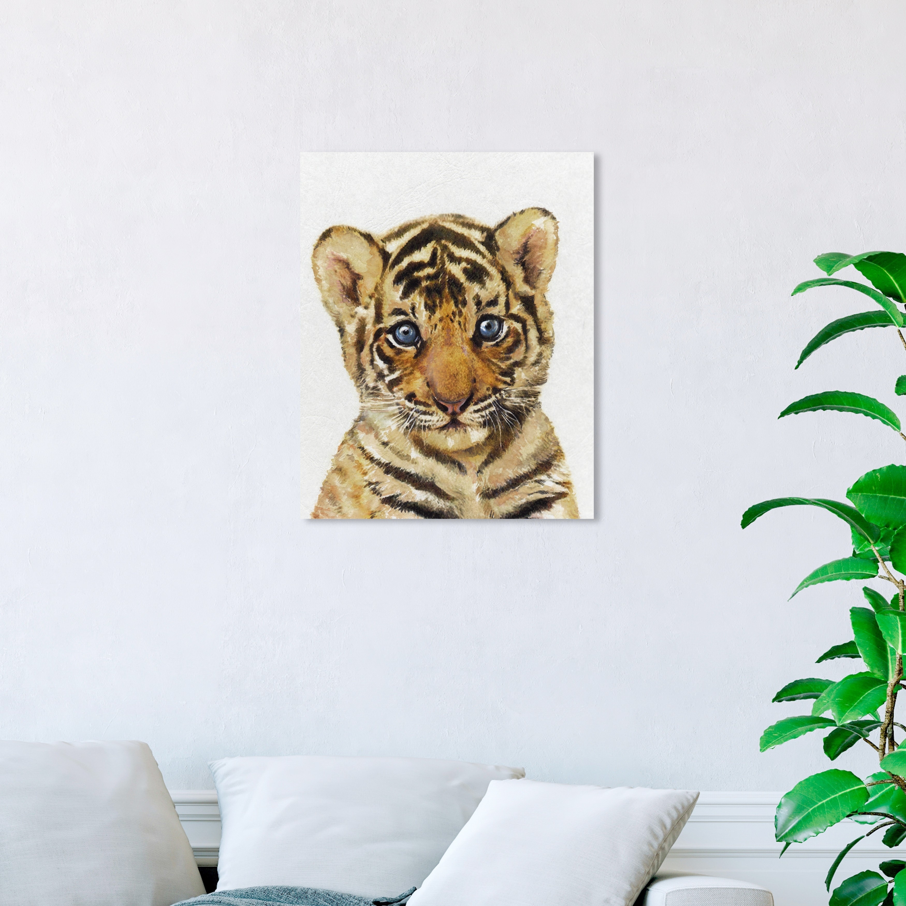 Hight Quality Personalization Art 3 Watercolor Baby Tiger Wall Art kids cute nursery art Watercolor little animals clipart
