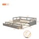 preview thumbnail 8 of 9, Wooden Daybed with Extendable Trundle and Two Storage Drawers, Twin to King Size Convertible Sofa Bed
