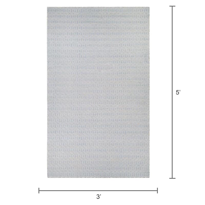 Handmade Villa Circles Indoor/ Outdoor Reversible Area Rug
