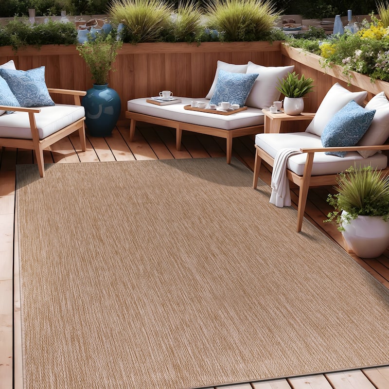 Aloha Washable Solid Indoor Outdoor Area Rug Patio Deck Living Room