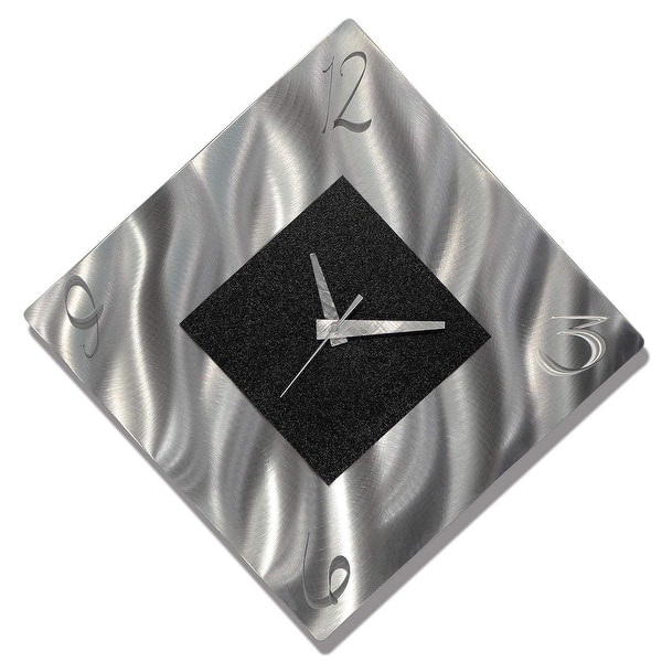 slide 2 of 15, Statements2000 Abstract Metal Wall Clock Art Modern Accent Decor by Jon Allen Black
