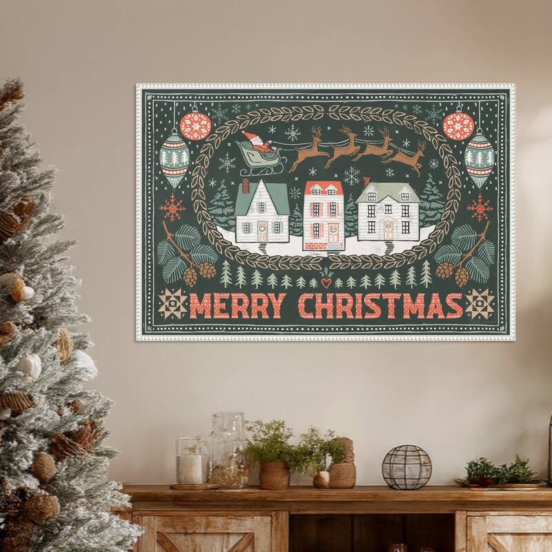Frosty Forest II by Laura Marshall Framed Canvas Wall Art Print - Sylvie Beaded White