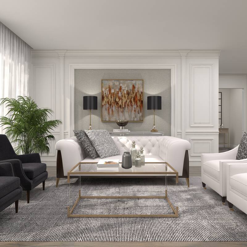 Crystal Room Table or Buffet Lamp with Black Shade and Gold Accents - Black or Gold - Roche River Decor