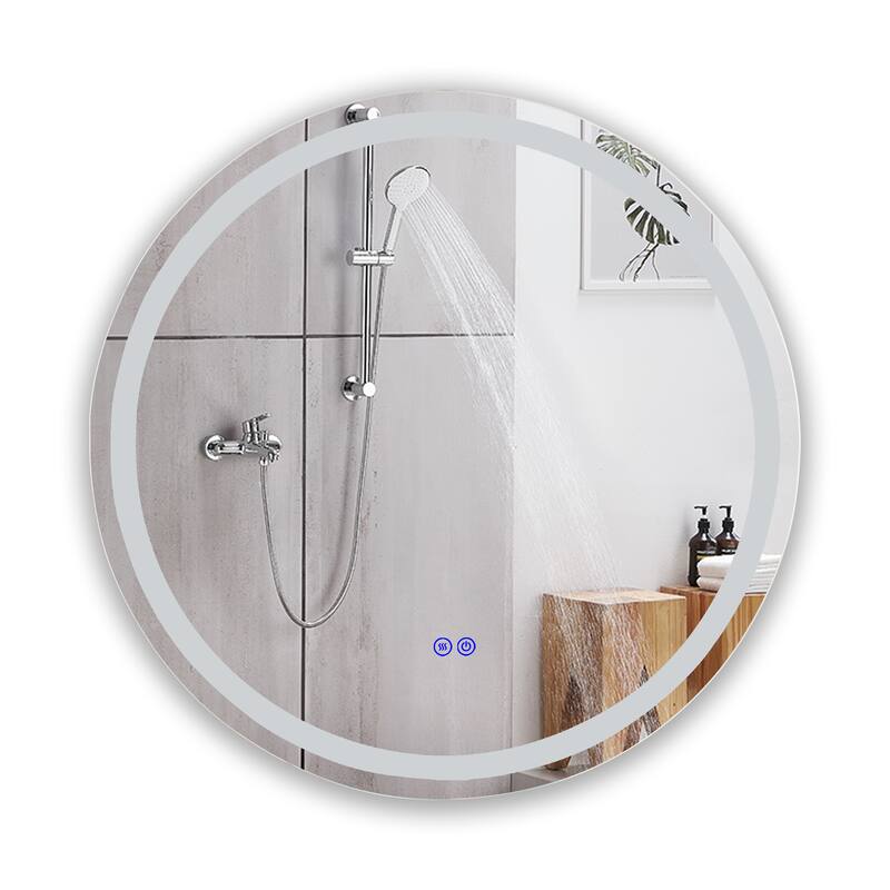 Frameless Wall Mounted LED Bathroom Mirror - Colorless