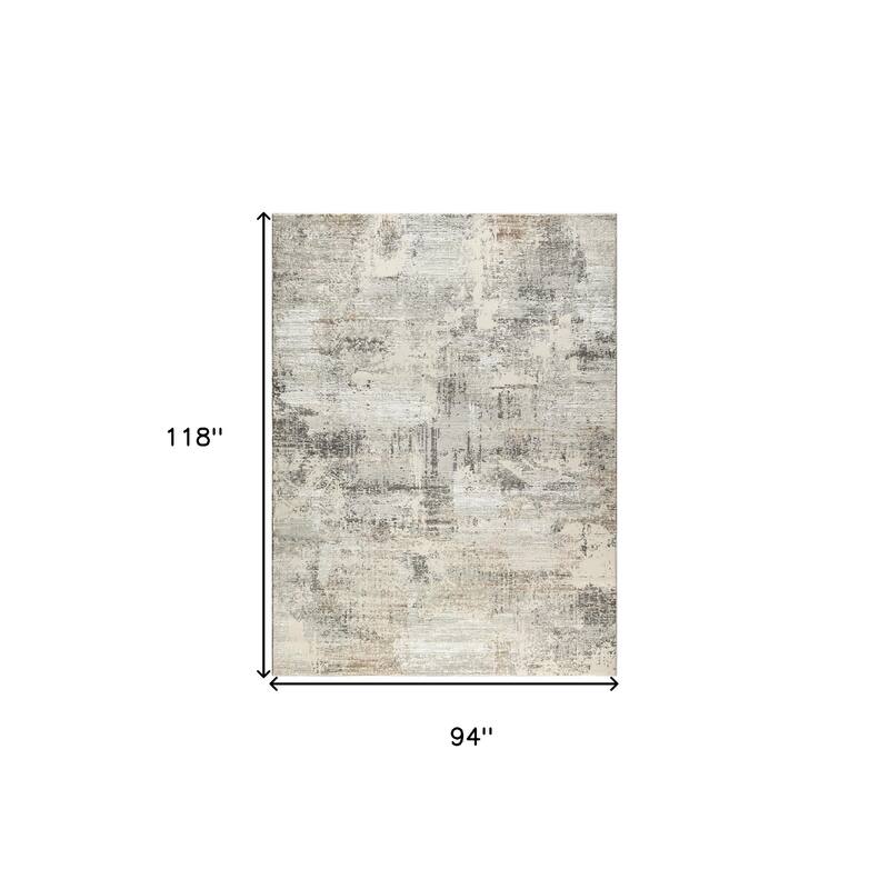 Power Loomed Abstract Modern Non Skid Stain Resistant Area Rug - 118' X '94' X '0.5