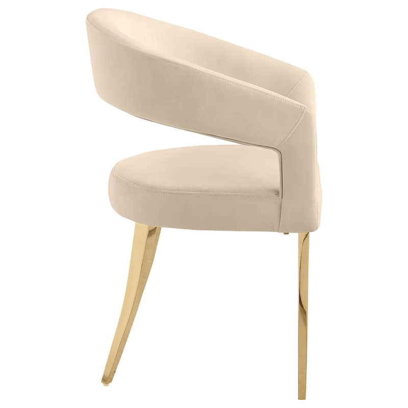 Galiano Velvet Upholstered Dining Arm Cream (Set Of 2)