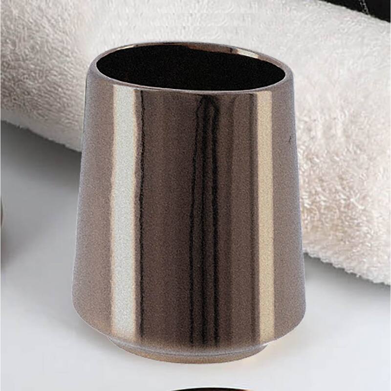 Bronze Porcelain Bathroom Accessory Set 4-Pieces Crackled Texture