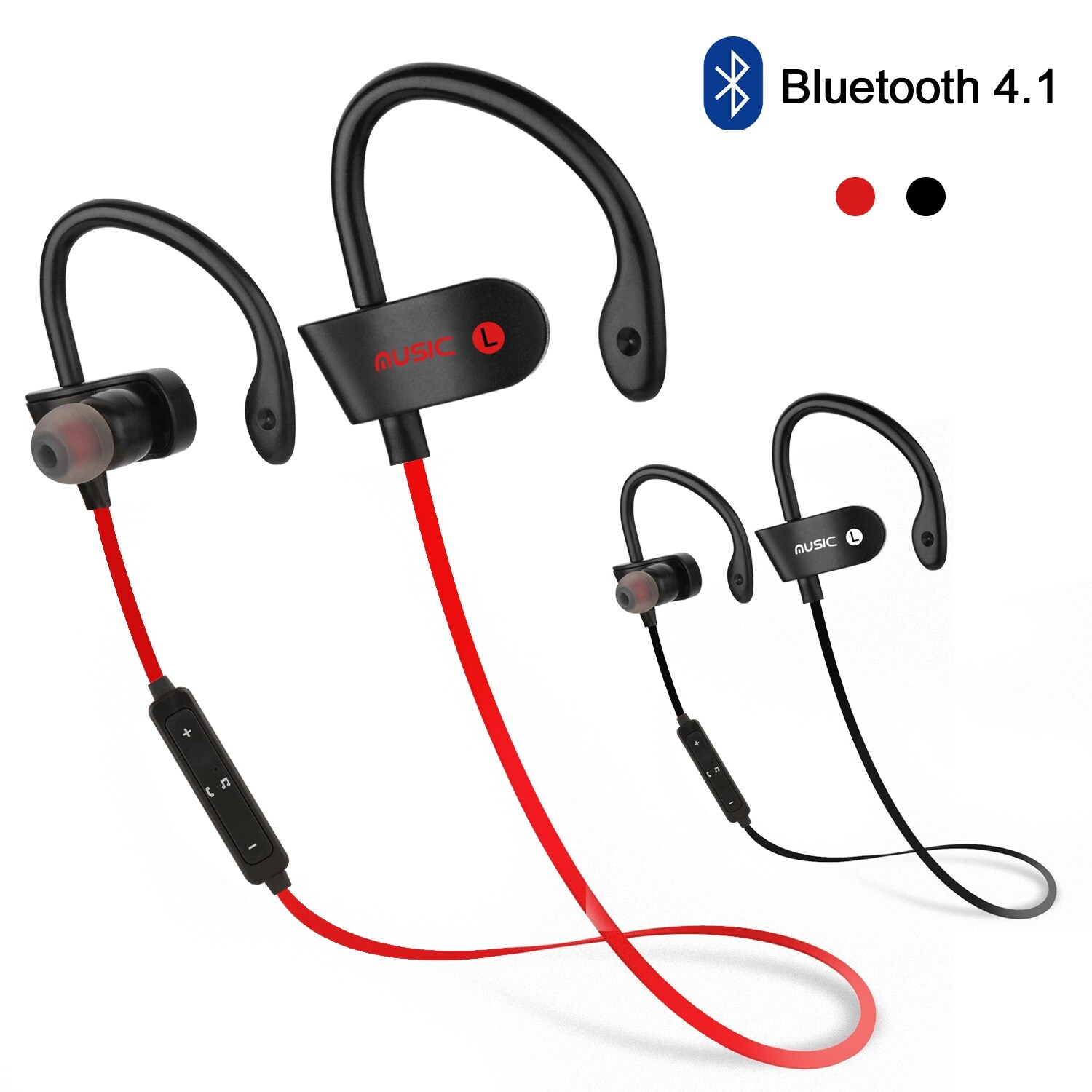 Waterproof Bluetooth Earbuds Beats Sports Wireless Headphones In Ear Headsets Color Red