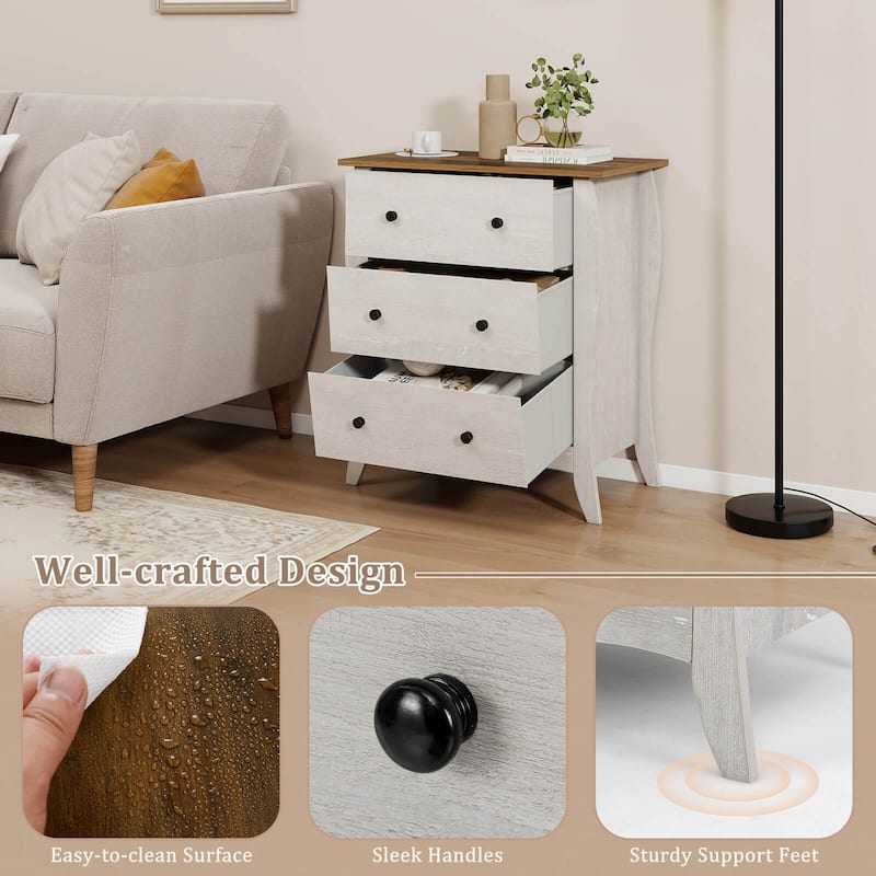 1/2 pcs Storage Cabinet 30" Floor Cabinet w/3 Foldable Fabric Drawers