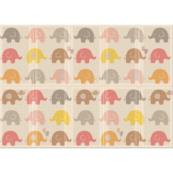 slide 2 of 5, Portable Folding Play Mat- Little Elephant - Multi Multi