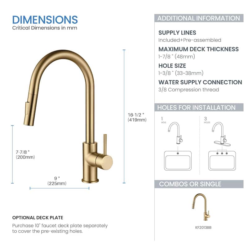 Circular Single Handle Pull Down Kitchen Faucet