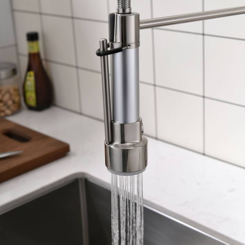 Single Hole Commercial Kitchen Sink Faucet With Pull Down Sprayer Single Handle Kitchen Vanity Lavatory Faucet Brushed Nickel