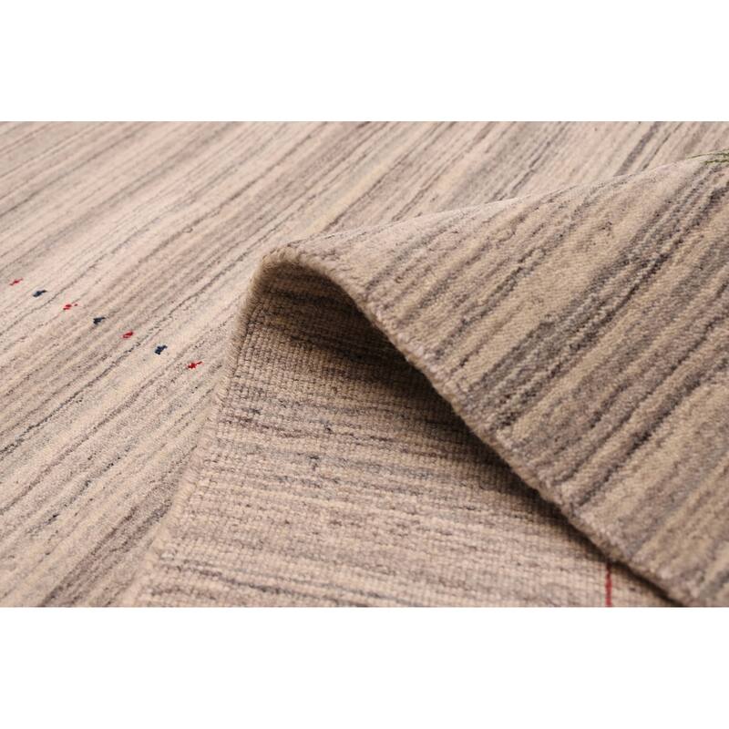 ECARPETGALLERY Hand Loomed Kashkuli Gabbeh Grey Wool Rug - 8'2 x 9'11