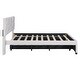 preview thumbnail 8 of 8, Full Upholstered Platform Bed with Trundle and 2 Drawers, Solid Wood Bedframe w/Brick Pattern Headboard, Save Space Design