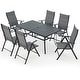 preview thumbnail 60 of 92, Versatile Outdoor Dining Sets w Swivel/Folding Chairs & Steel Slat Table and HDPE Dining Table Set for Gardens, Patios