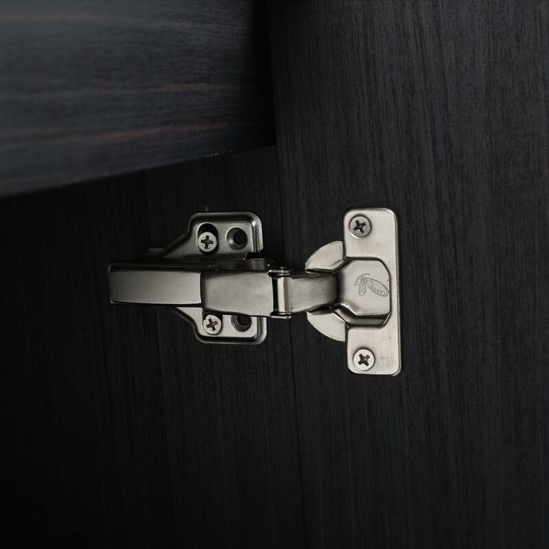 Wall mounted bathroom vanity with sink and storage shelf