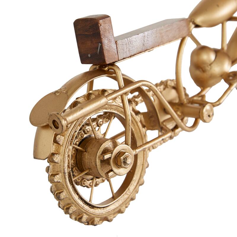 Brown or Gold Metal Motorcycle Sculpture (Set of 2)