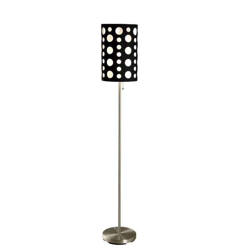66" Steel Floor Lamp with Drum Shade and Adjustable Pull Chain