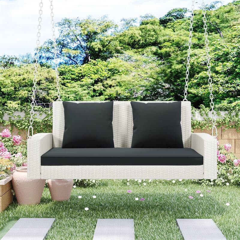 2-Person Wicker Hanging Porch Swing