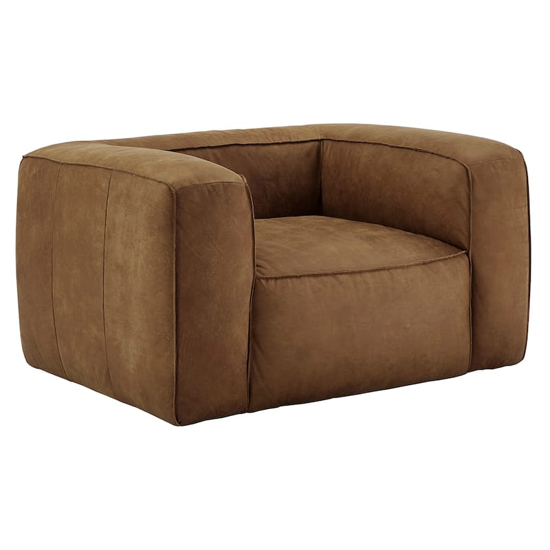 Divya Outback Leather Accent Chair by iNSPIRE Q Modern - Tan