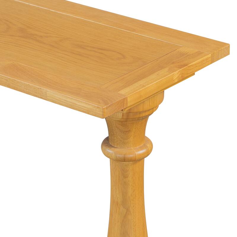 wooden console table with open buttom shelf