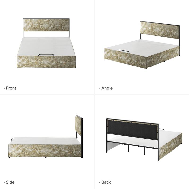 Oliver Modern Washable Slipcover Bed Upholstered Metal by HULALA HOME