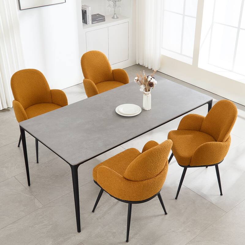 Fabric Upholstered Dining Chairs Set of 2/4 with Arms - 34.8"H x 23.2"W x 22.8"D