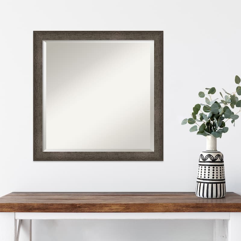 Dappled Narrow Beveled Wood Framed Wall Mirror