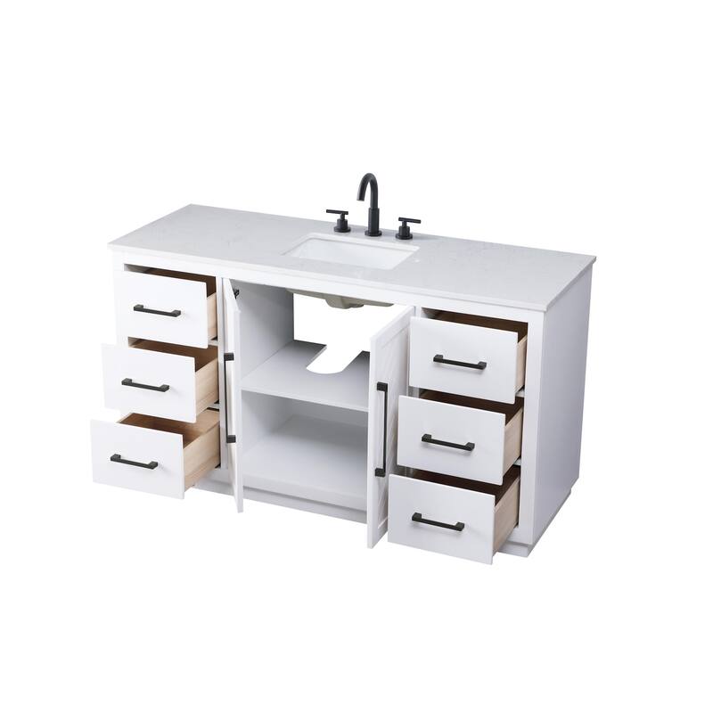 Elegant Lighting VF29060 Chase 60" Free Standing Single Basin Vanity