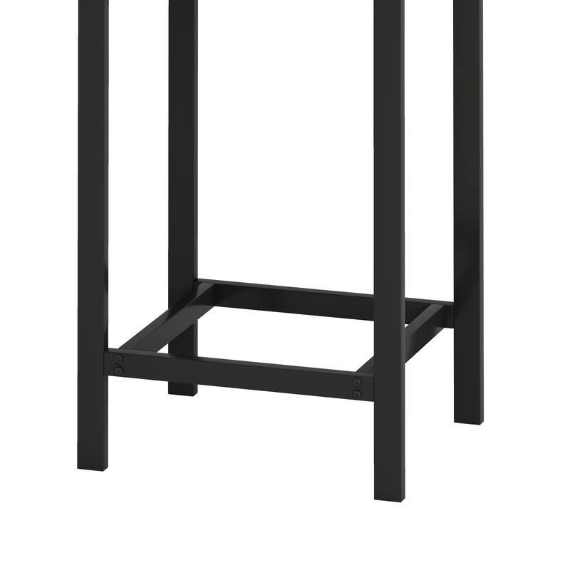 4-Piece Modern Design Kitchen Dining Table, Pub Table, Long Dining Table Set with 3 Stools, Convenient Hanging Stool Design