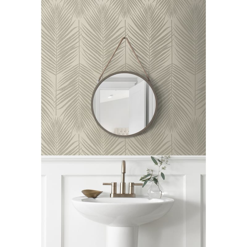 Seabrook Designs Persei Palm Glass Beaded Unpasted Wallpaper