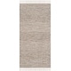 preview thumbnail 14 of 42, SAFAVIEH Handmade Montauk Pacuta Flatweave Cotton Fringe Rug 2'3" x 4' - Ivory/Steel Grey