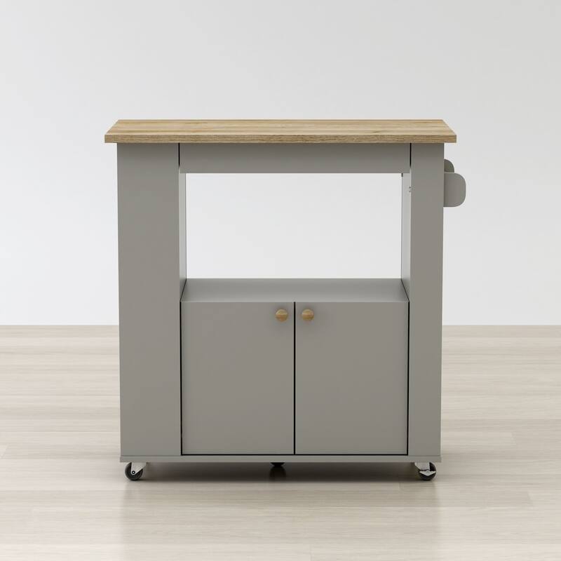 Kitchen Cart with Wheels & Storage - Portable Rolling Utility Cart for Kitchen, Pantry, Dining Room