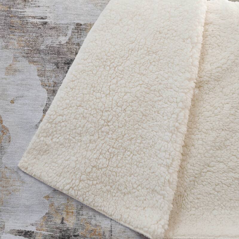 Premium Machine Washable Abstract Modern Sherpa Throw Blanket