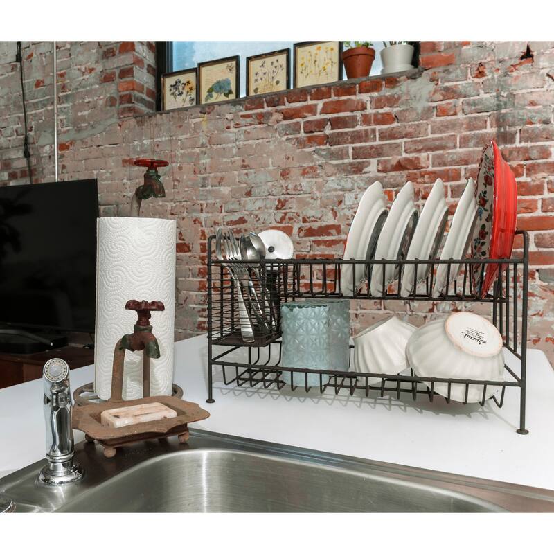 Cast Iron Soap Dish with Miniature Faucet Detail