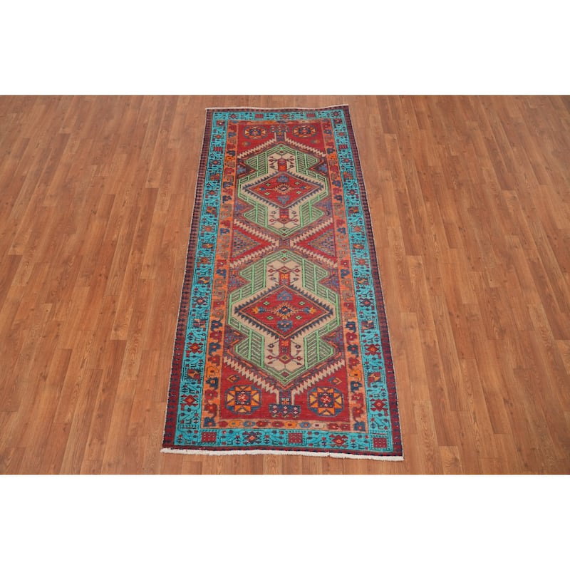 Hand Knotted Oriental 100% Wool Carpet Traditional Tribal Multi-Colored Ardebil Runner Rug - 7' 4'' X 3' 4''