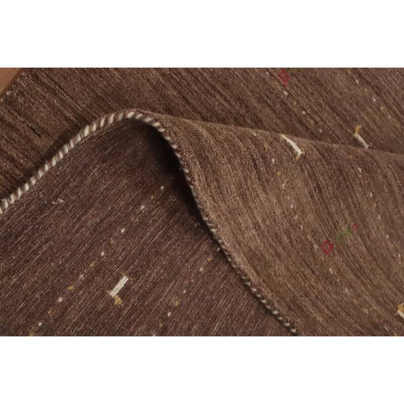 Hand Knotted Oriental 100% Wool Carpet Tribal Animal Pictorial Brown Gabbeh Area Rug - 7' 2'' X 5' 2''