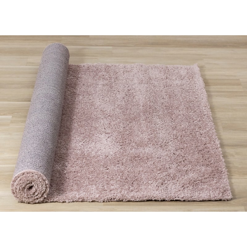 Taylor Collection - Plush Pink Shag Area Rug