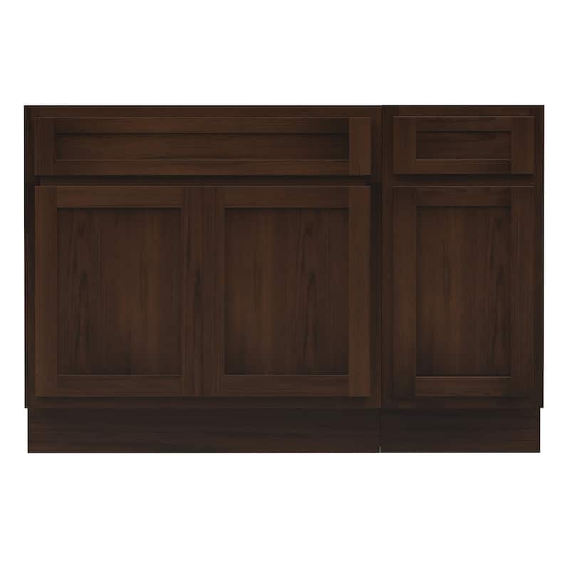 Vanity Art 54" Oak Freestanding Bathroom Vanity Cabinet without Top
