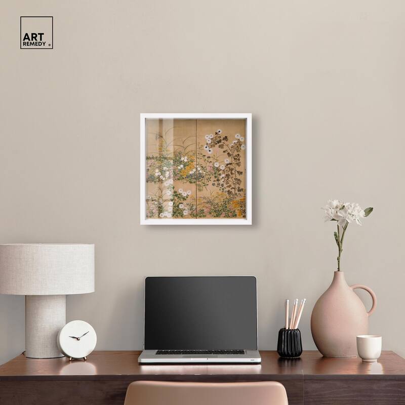 Flowering Plants in Autumn Shadowbox by Art Remedy