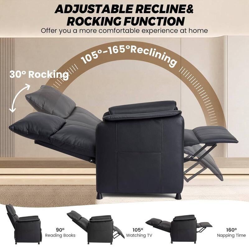 Elertric Single PU Leather Recliner Sofa Chair with Massage and Heat