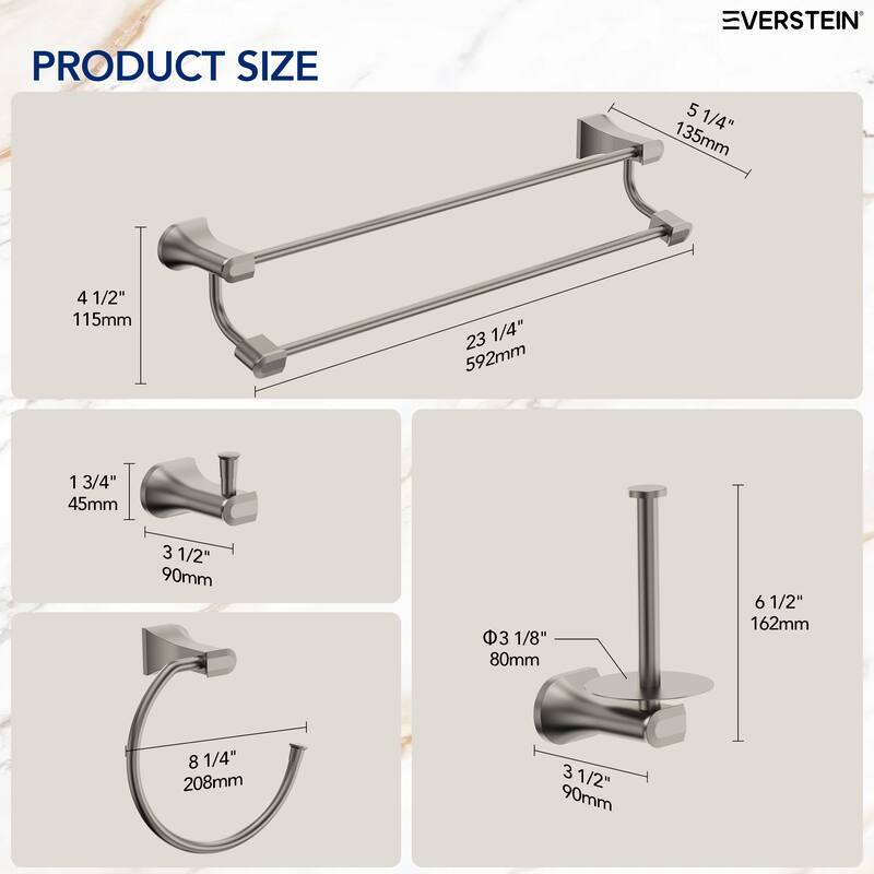 4-Piece Bathroom Hardware Set Bathroom Accessory Set