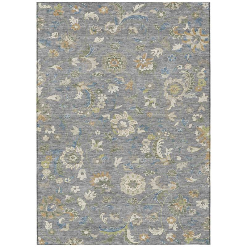 HomeRoots Floral Transitional Rectangle Outdoor Rug