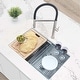 preview thumbnail 1 of 21, AZUNI 28 inches L x 19 inches W Double Bowl Undermount 16G Workstation Kitchen Sink with accessories C228L - 28" x 19" x 10" Brushed Stainless Steel